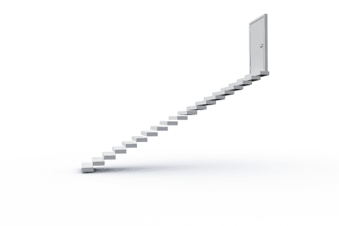 transparent dreamlike stairs leading to a floating door - Download Free Stock Videos Pikwizard.com