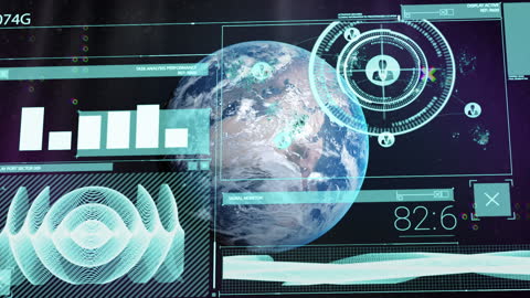 Global Data Analytics Interface with Earth Background