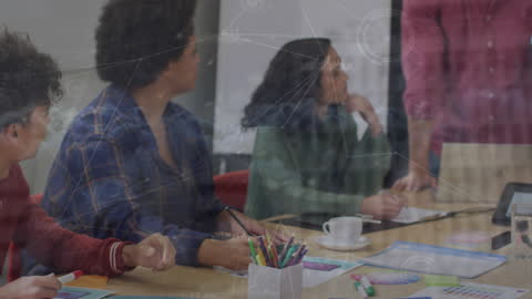 Team Collaboration in Tech-Driven Office Environment