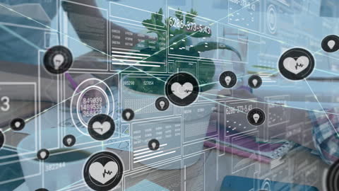 Digital Network Visualization and Diverse Teamwork in Modern Office