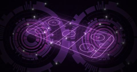 Futuristic Digital Ice Hockey Virtual Concept in Purple Hues - Download Free Stock Images Pikwizard.com