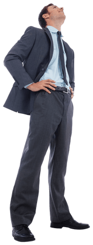 Confident Businessman Standing Strong Transparent Background
