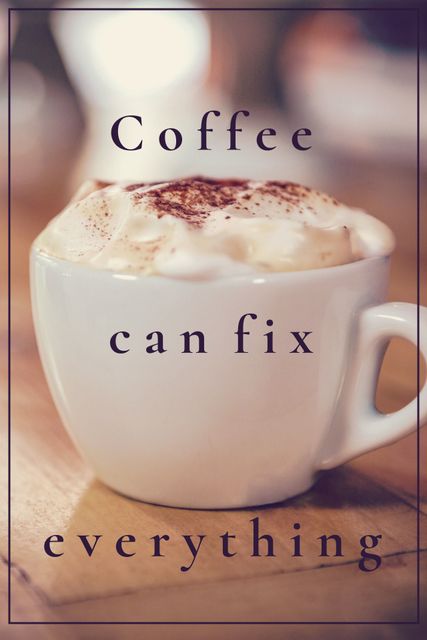 Steaming Coffee Cup with Whipped Cream and Inspirational Message - Download Free Stock Templates Pikwizard.com