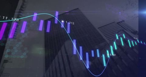digital financial graphs over city skyscrapers showing business trends - Download Free Stock Images Pikwizard.com