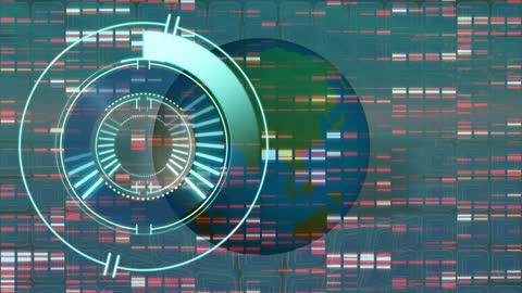 Digital Interface Concept with Scanning Globe Animation