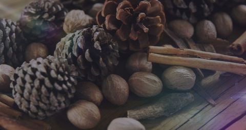 Natural Christmas Decorations with Pinecones and Spices - Download Free Stock Images Pikwizard.com