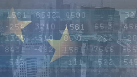 European Union Financial Data Integration Cityscape Concept