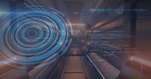 Futuristic Scope Scanning with Data Streams in Tunnel - Download Free Stock Images Pikwizard.com