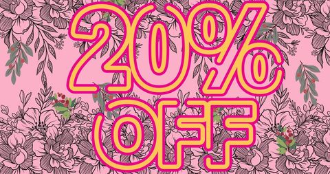 Floral themed 20% off sale promotion