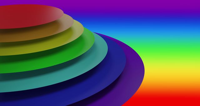 Vibrant Overlapping Circles on Gradient Rainbow Background - Download Free Stock Images Pikwizard.com