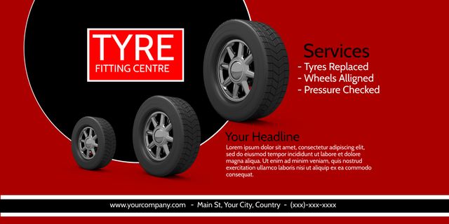 Auto Shop Advertisement Template Highlighting New Tyres and Professional Services - Download Free Stock Templates Pikwizard.com