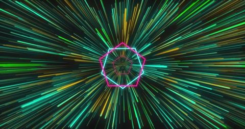 Neon Shapes with Colorful Digital Trail Effects - Download Free Stock Images Pikwizard.com