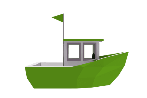 green transparent 3d boat with simple design and flag - Download Free Stock Videos Pikwizard.com