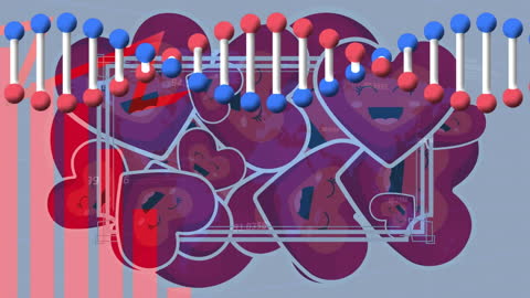 Colorful Abstract Animation: DNA and Technology Fusion