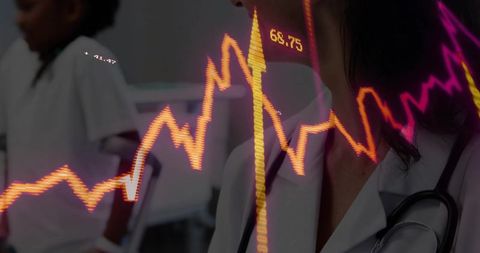 Physician Monitoring Digital Waveform in Exam Room