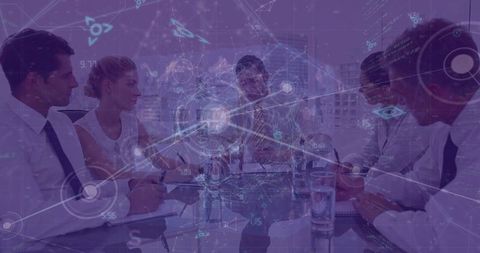 Angry manager shouting in hi-tech business meeting