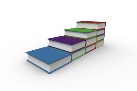transparent stack of colorful books on gradual steps - Download Free Stock Videos Pikwizard.com