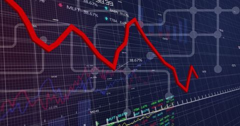 Red Financial Trendline in Digital Interface Background - Download Free Stock Images Pikwizard.com