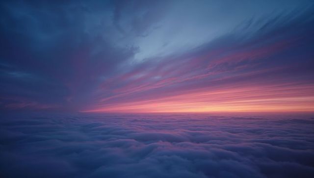 Ethereal Cloudscape with Vibrant Sunset Sky Gradient