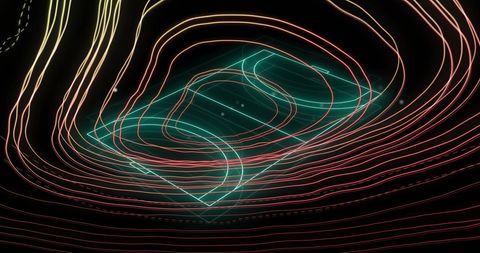 Glowing Digital Network Over Basketball Court on Dark Background - Download Free Stock Images Pikwizard.com