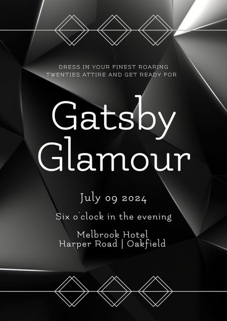 Roaring '20s Gatsby Glamour Event Invitation with Art Deco Design - Download Free Stock Videos Pikwizard.com
