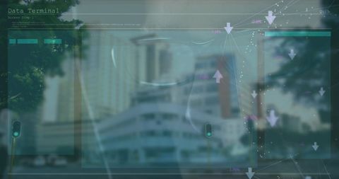 Abstract Digital Interface over Urban Cityscape - Download Free Stock Images Pikwizard.com