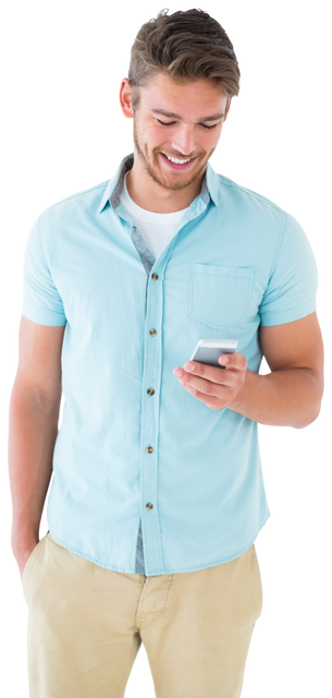 Handsome Young Man Using Smartphone Transparent Background - Download Free Stock Videos Pikwizard.com