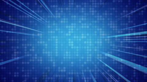 Digital Blue Abstract with Light Trails and Mosaic Pattern