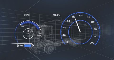 Futuristic Dashboard Display with 3D Vehicle Model - Download Free Stock Images Pikwizard.com