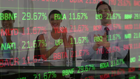 Creative Team Applauding Success in Dynamic Financial World