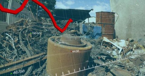 Financial data and landfill: economic impact on environment concept