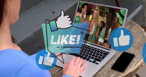 Virtual Celebration with Friends on Video Call Interface - Download Free Stock Images Pikwizard.com