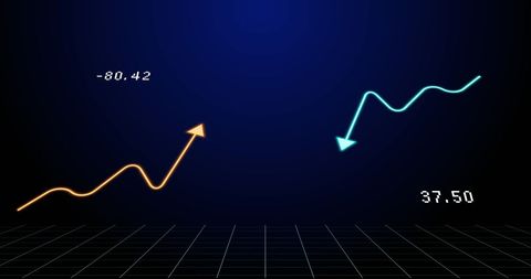 Financial Growth Arrows on Digital Grid Base - Download Free Stock Images Pikwizard.com