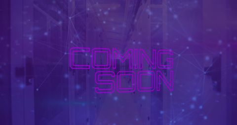 Futuristic Coming Soon Announcement with Purple Digital Network Background - Download Free Stock Images Pikwizard.com