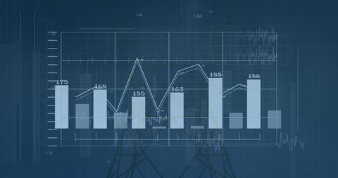 Financial Graphics Overlap with Electrical Power Lines - Download Free Stock Images Pikwizard.com