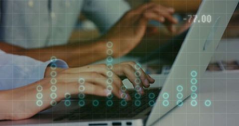 Hands Typing on Laptop with Data Visualization Overlay - Download Free Stock Images Pikwizard.com