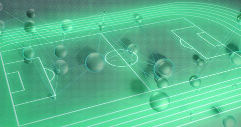 neon digital network over soccer field with futuristic design - Download Free Stock Images Pikwizard.com