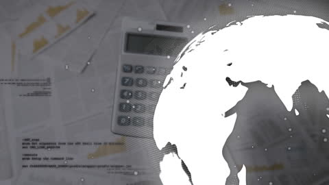 Animated Globe with Business and Technology Concept