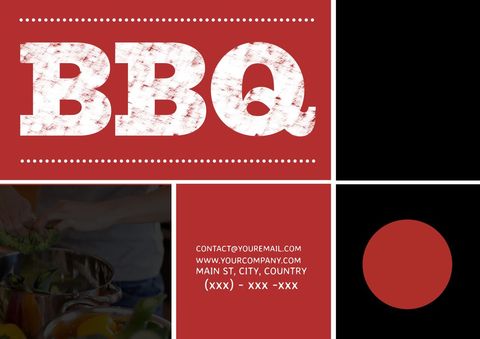 Bold BBQ Invitation on Vibrant Red Background - Download Free Stock Templates Pikwizard.com