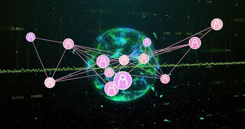 Global Digital Network with Connected Data Points - Download Free Stock Images Pikwizard.com