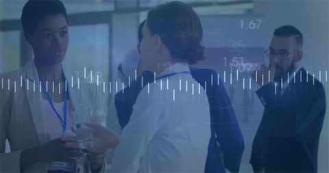 Networking Professionals Engaging in Lively Business Discussion