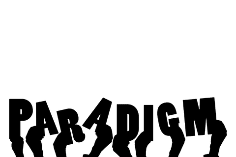 Transparent hands holding paradigm text png illustration