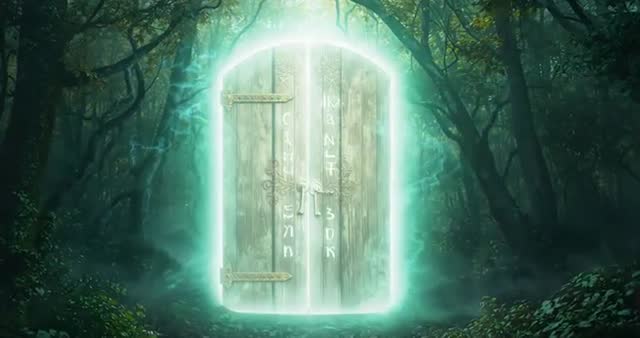 Runic Portal in Magical Forest with Mysterious Glow