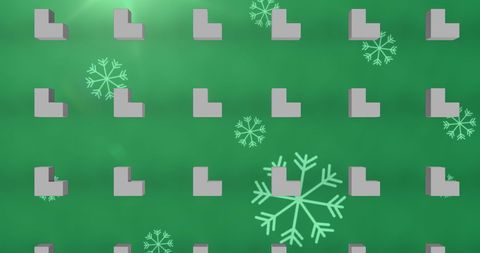 Geometric Shapes and Snowflakes Holiday Background