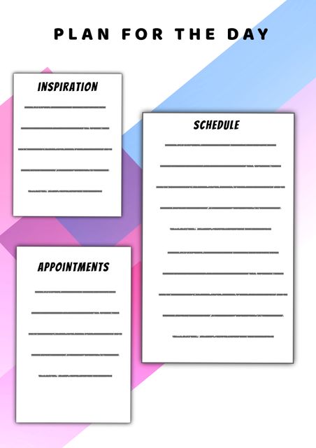 Daily Planner Template with Schedule, Appointments, and Inspirations - Download Free Stock Templates Pikwizard.com