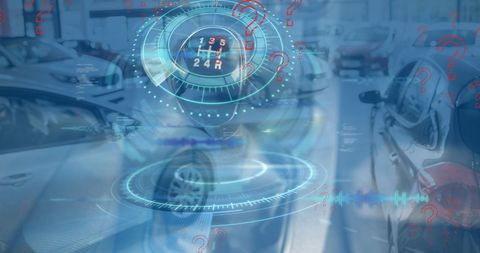 Futuristic Car Technology Concept with Data Interfaces