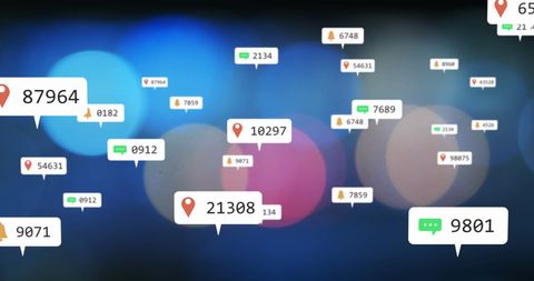 Social Media Interface with Notifications and Light Effects