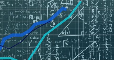 Abstract Data Analysis with Mathematical Formula Overlay - Download Free Stock Images Pikwizard.com
