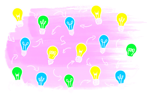colorful light bulbs pattern and arrows on transparent background - Download Free Stock Videos Pikwizard.com