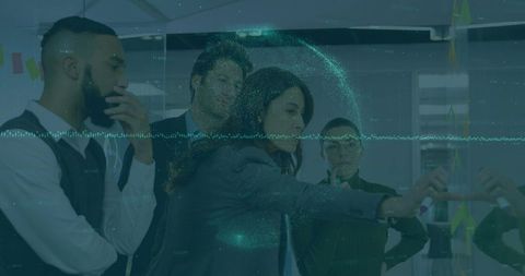 Innovative team strategy planning in modern office